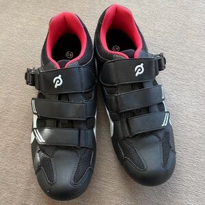 PELOTON Cycling Shoes - Black and Red - MISSING CLEAT ATTACHMENT